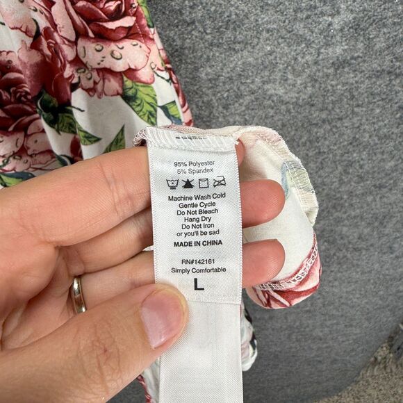 LulaRoe Dress Women L Large White Floral Sheath Midi Sleeveless Round Neck - Picture 6 of 7